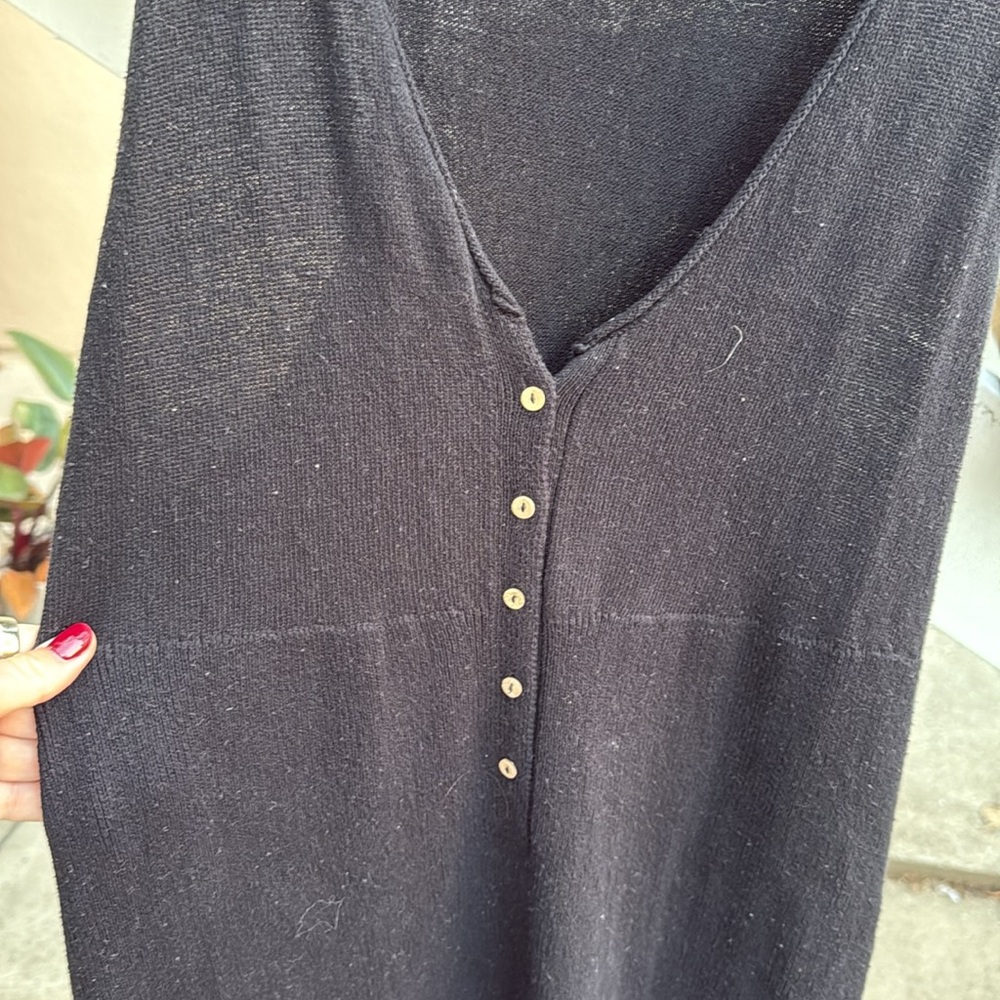 FP Beach size Medium long black dress with button detail - Picture 3 of 3